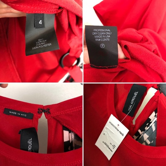 YIGAL AZROUËL Silk Red Pleated Wrap Peplum Top 4 - Picture 12 of 12